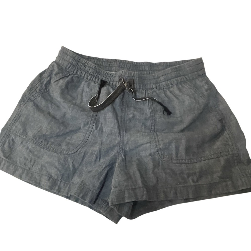 J Crew Blue Linen Blend Drawstring Shorts Size‎ S Small Casual Summer Beach